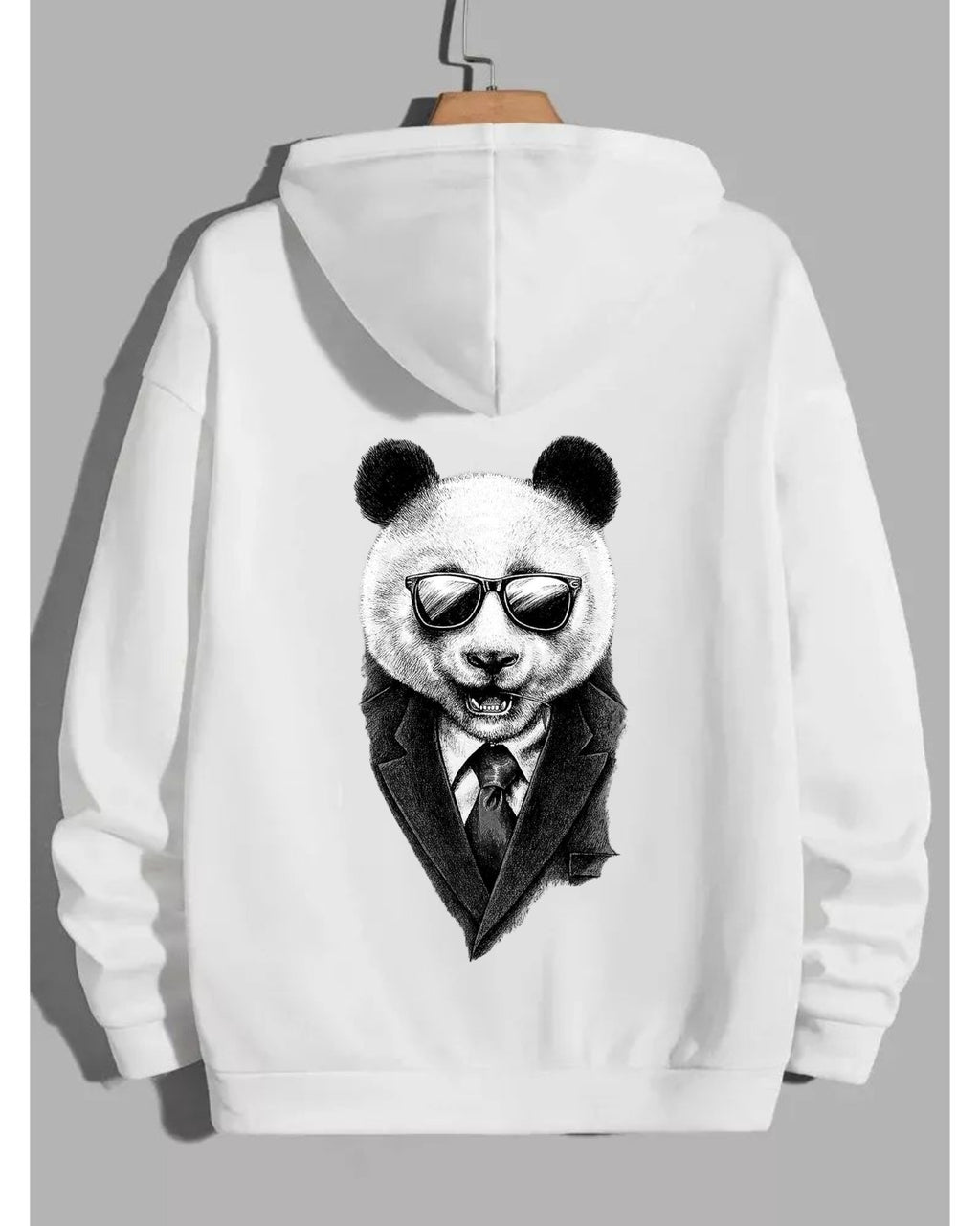 LÉMENZ “Panda Gentleman” Hoodie – 350 GSM Heavy Fleece | Graphic Back Print