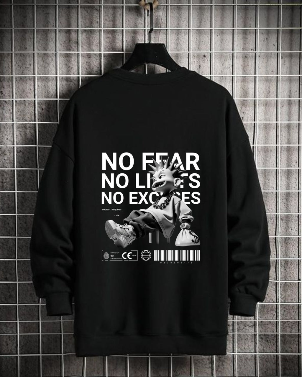 "No Excuses" Urban Graphic Sweatshirt