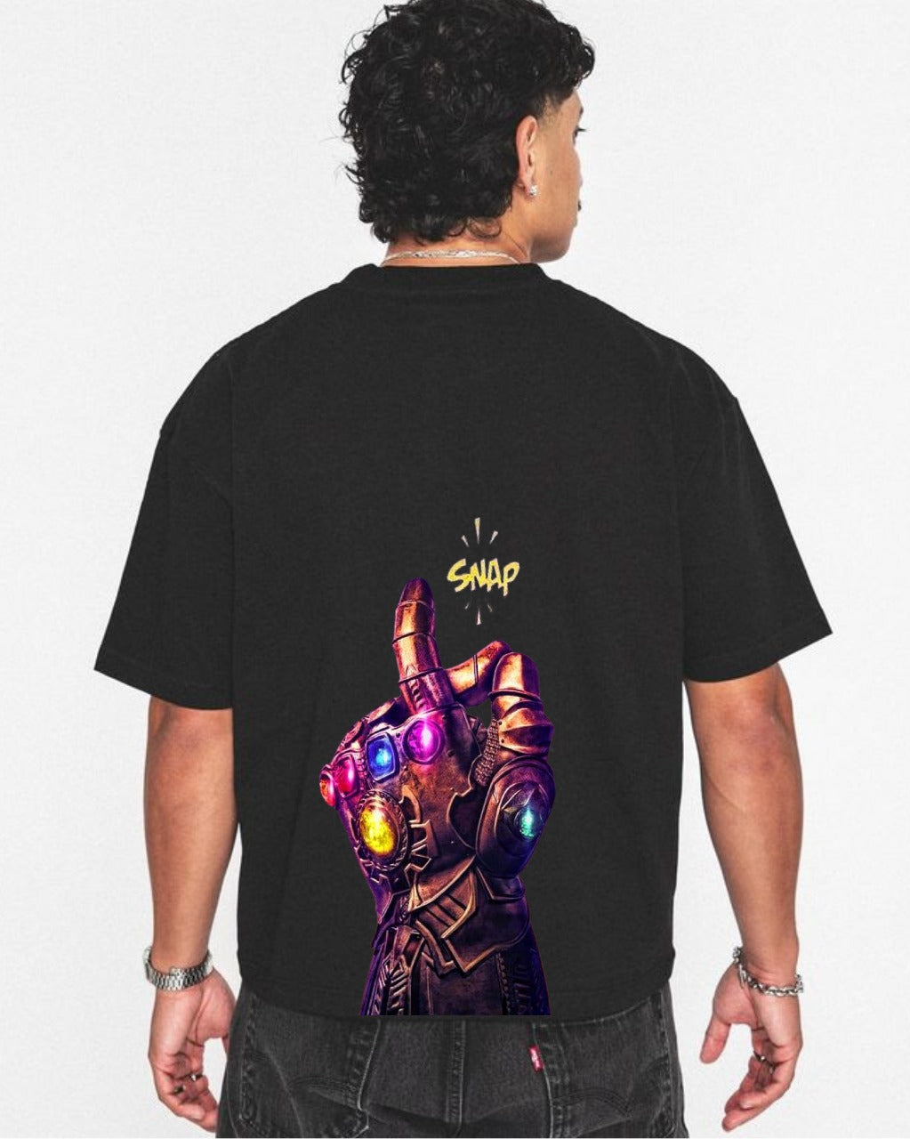 “Infinity Gauntlet Snap” Oversized Graphic T-Shirt – Marvel Inspired Streetwear