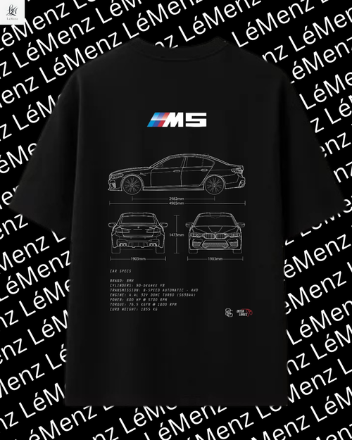 BMW M5 Blueprint Oversized T-Shirt – Premium Drop Shoulder Streetwear Tee