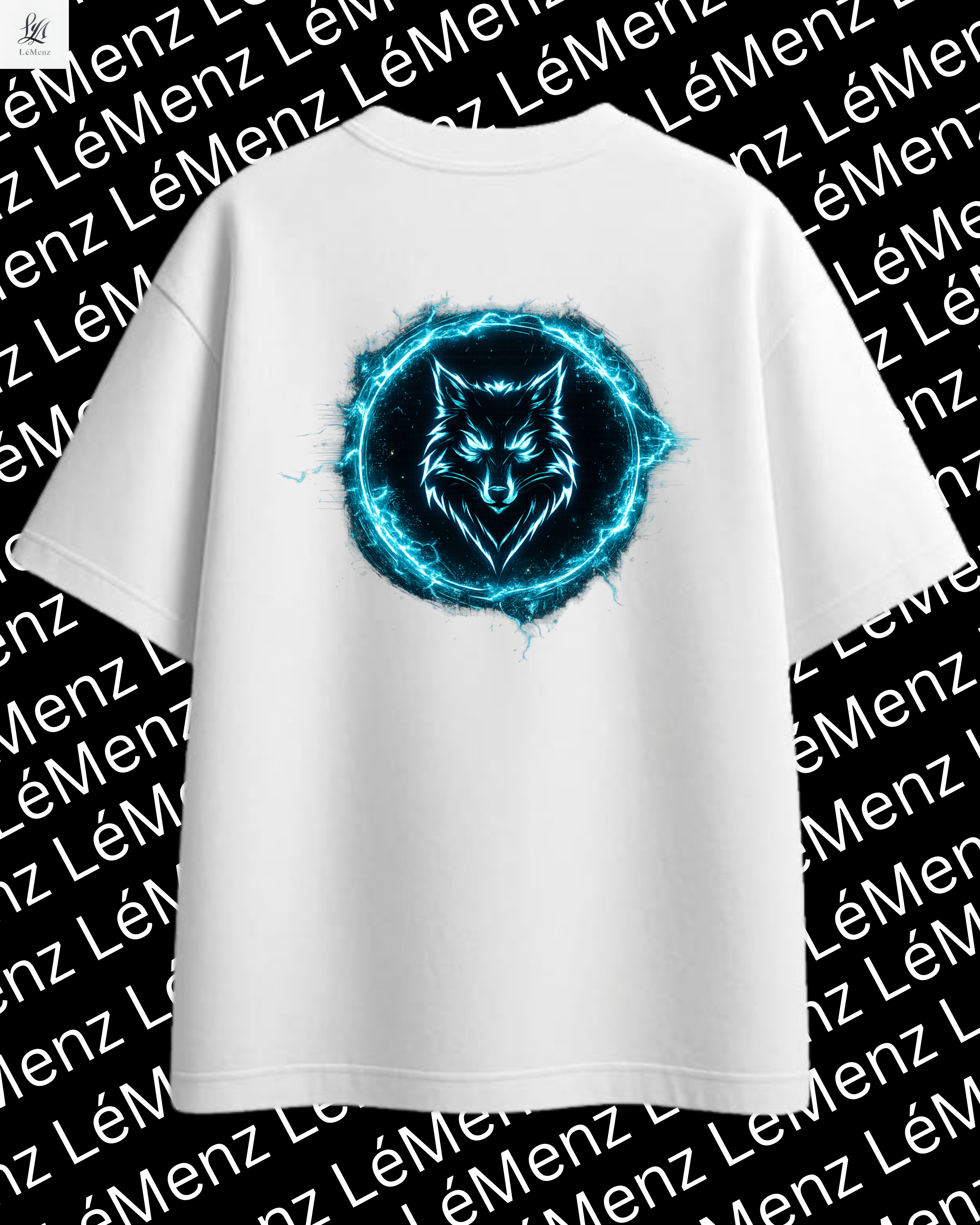 Wolf Aura Oversized Graphic T-Shirt – Neon Streetwear Cotton Tee