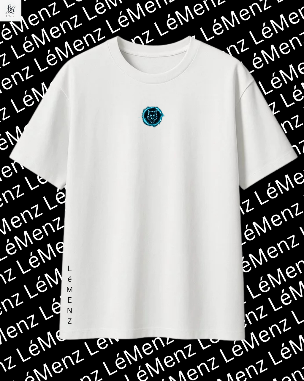 Wolf Aura Oversized Graphic T-Shirt – Neon Streetwear Cotton Tee