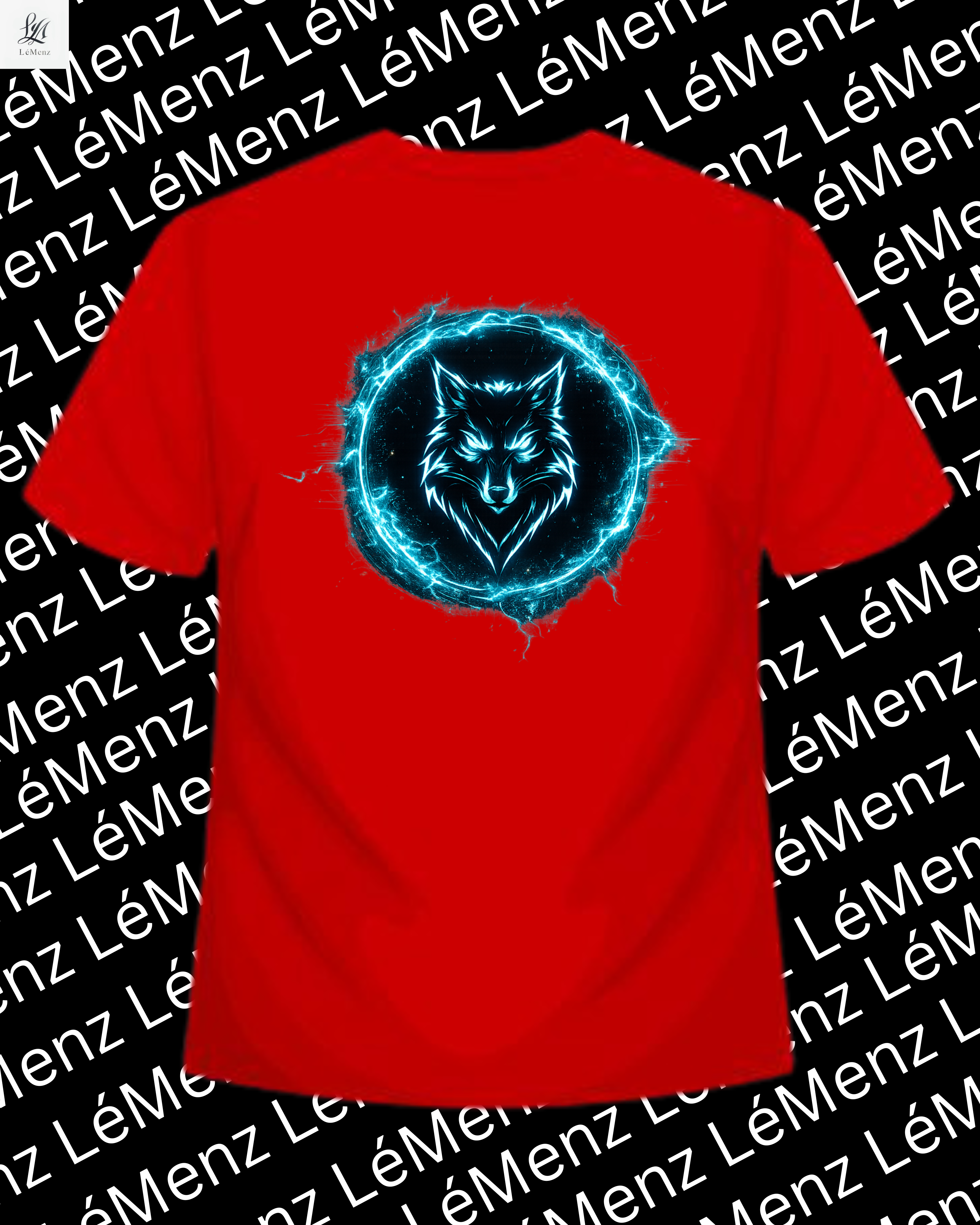 Wolf Aura Oversized Graphic T-Shirt – Neon Streetwear Cotton Tee