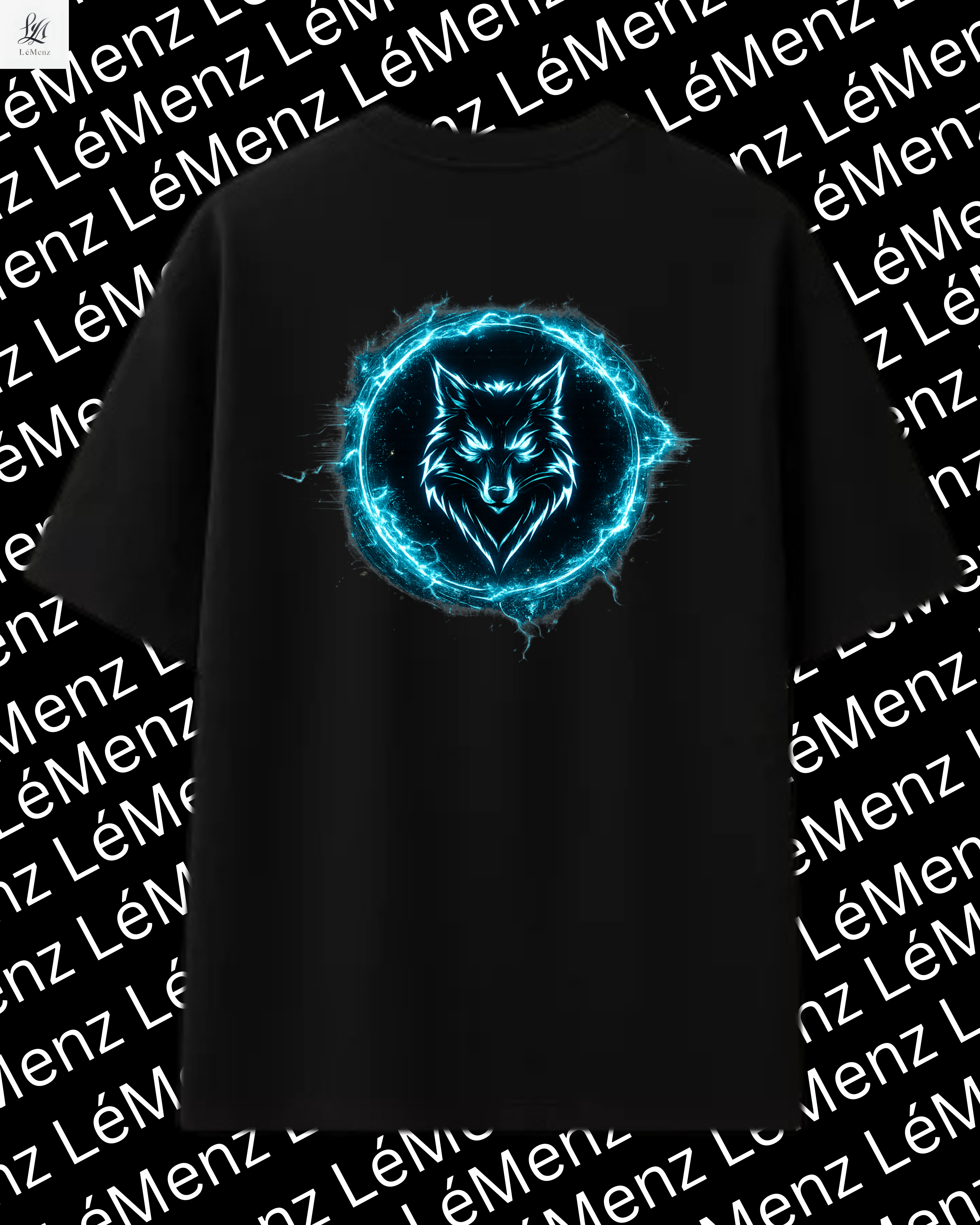 Wolf Aura Oversized Graphic T-Shirt – Neon Streetwear Cotton Tee