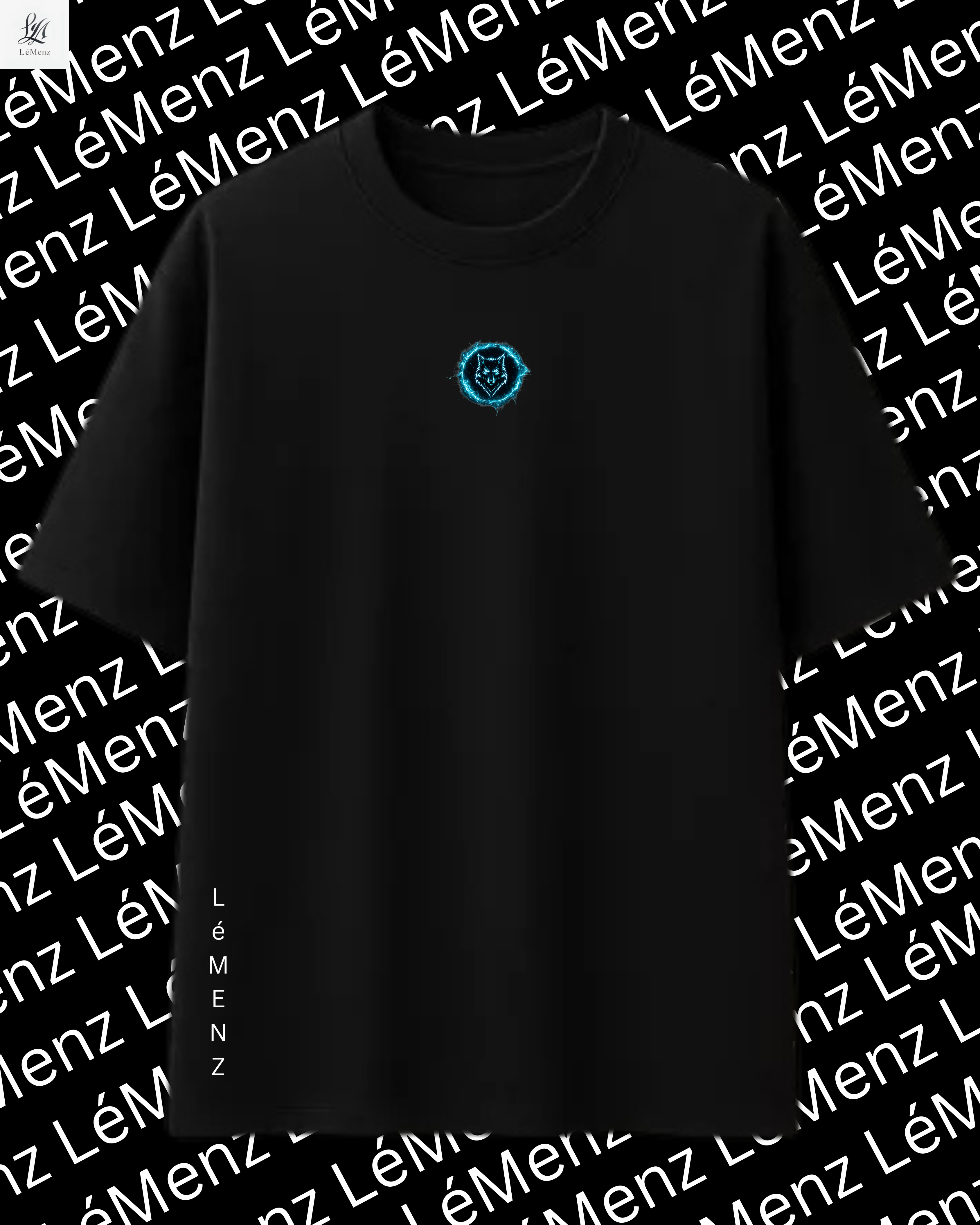 Wolf Aura Oversized Graphic T-Shirt – Neon Streetwear Cotton Tee
