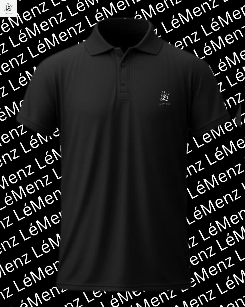 LéMenz Premium Black Polo Shirt – Motivational Back Print