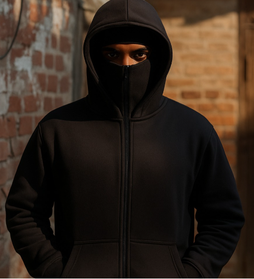 LÉMENZ Ninja Hoodie – 350 GSM Heavy Fleece Stealth Wear