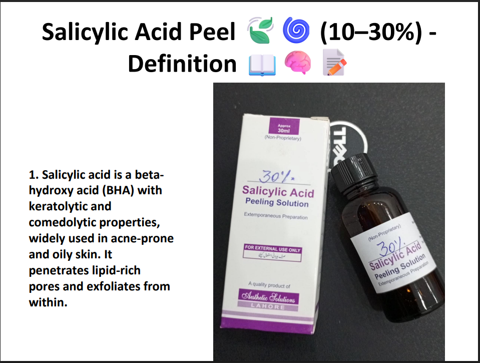 Salicylic Acid Peeling Solution 30% – Professional BHA Chemical Peel for Acne, Oily Skin, Blackheads & Pore Cleansing
