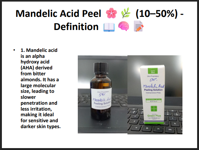 Mandelic Acid Peeling Solution 50% – Professional AHA Chemical Peel for Brightening, Pigmentation, Acne Marks & Sensitive Skin
