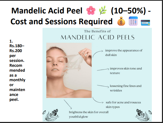 Mandelic Acid Peeling Solution 50% – Professional AHA Chemical Peel for Brightening, Pigmentation, Acne Marks & Sensitive Skin