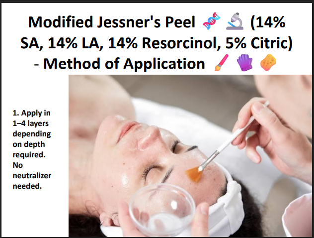 Modified Jessner’s Peeling Solution (14% SA + 14% LA + 14% Resorcinol + 5% Citric Acid) – Professional Peel for Pigmentation, Acne Marks & Brightening