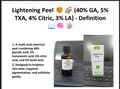 Lightening Peel (40% Glycolic Acid + 5% TXA + 4% Citric Acid + 3% Lactic Acid) – Professional Brightening Peel for Pigmentation & Uneven Skin Tone