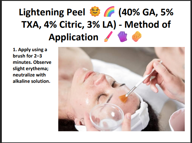 Lightening Peel (40% Glycolic Acid + 5% TXA + 4% Citric Acid + 3% Lactic Acid) – Professional Brightening Peel for Pigmentation & Uneven Skin Tone