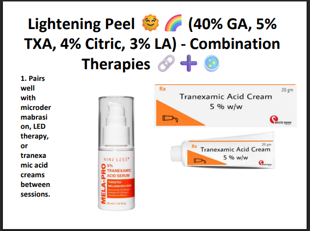 Lightening Peel (40% Glycolic Acid + 5% TXA + 4% Citric Acid + 3% Lactic Acid) – Professional Brightening Peel for Pigmentation & Uneven Skin Tone