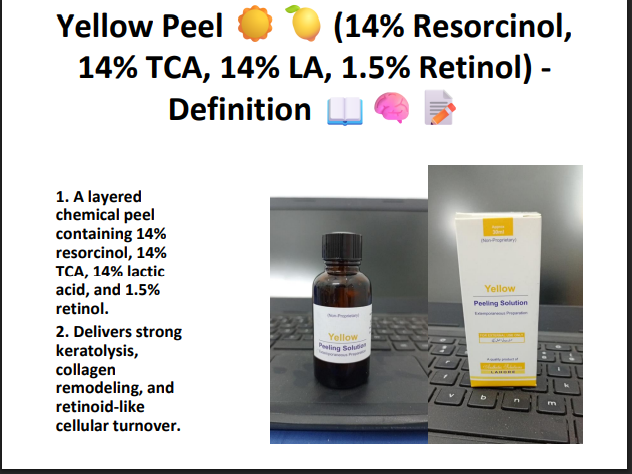 yellow peel (14% resorcinol,14% tca ,114% ls 1.5 Retinol)