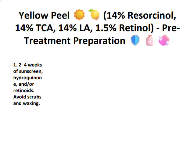 yellow peel (14% resorcinol,14% tca ,114% ls 1.5 Retinol)