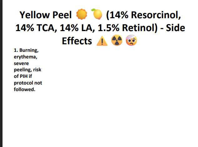 yellow peel (14% resorcinol,14% tca ,114% ls 1.5 Retinol)