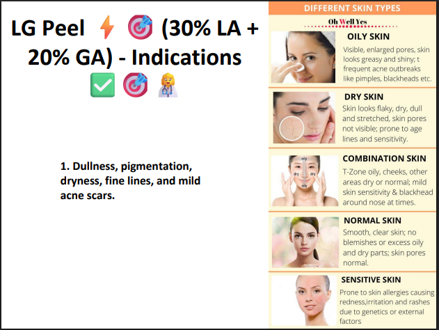 LG Peel (30% Lactic Acid + 20% Glycolic Acid) – Professional Hydrating & Exfoliating Chemical Peel for Glow, Texture & Uneven Skin Tone