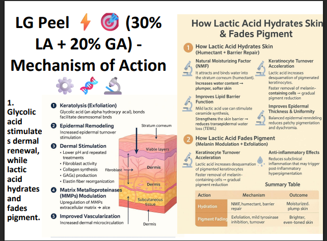 LG Peel (30% Lactic Acid + 20% Glycolic Acid) – Professional Hydrating & Exfoliating Chemical Peel for Glow, Texture & Uneven Skin Tone
