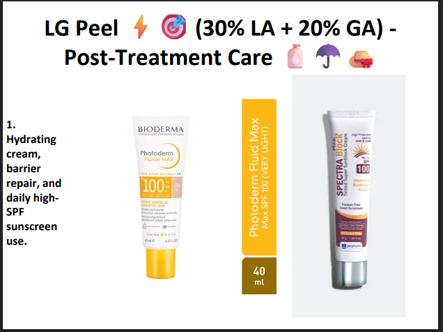 LG Peel (30% Lactic Acid + 20% Glycolic Acid) – Professional Hydrating & Exfoliating Chemical Peel for Glow, Texture & Uneven Skin Tone