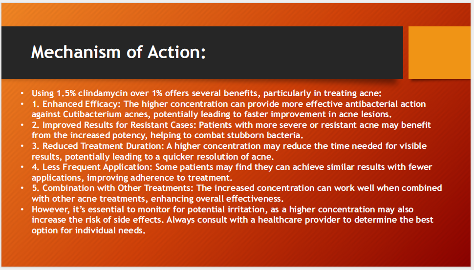 Klinda Cream (1.5% Clindamycin) – Anti Acne Cream for Pimples, Breakouts, Oily Skin & Bacterial Acne (15g)