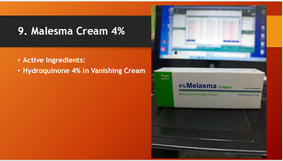 Melasma Cream 4% – Hydroquinone Depigmenting Treatment (15g)