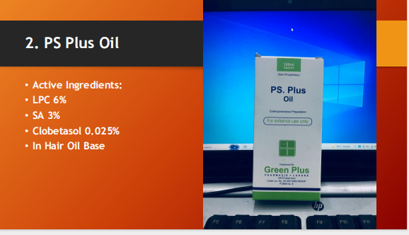 PS Plus Oil – LPC 6%, SA 3% & Clobetasol 0.025% in Hair Oil Base (100ml)