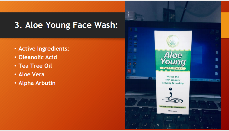 Aloe Young Face Wash 60ml – Skin Soothing & Brightening Cleanser with Oleanolic Acid, Tea Tree Oil, Aloe Vera & Alpha Arbutin