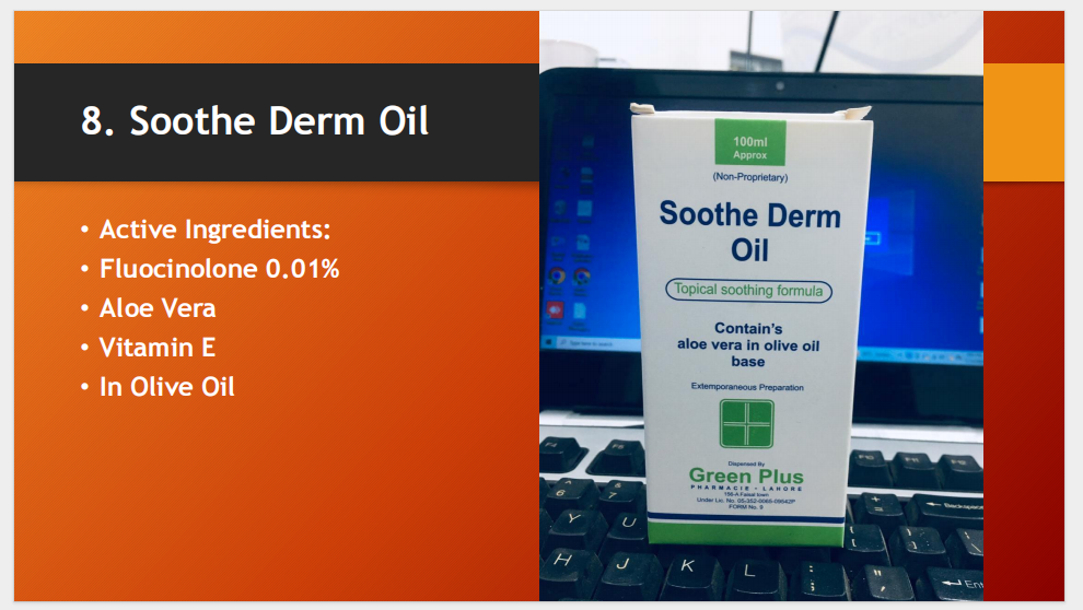 Soothe Derm Oil 100ml – Anti-Inflammatory & Skin Soothing Oil with Fluocinolone 0.01%, Aloe Vera & Vitamin E