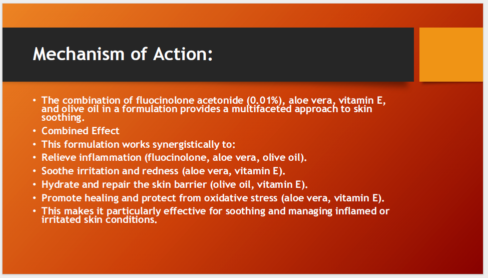 Soothe Derm Oil 100ml – Anti-Inflammatory & Skin Soothing Oil with Fluocinolone 0.01%, Aloe Vera & Vitamin E