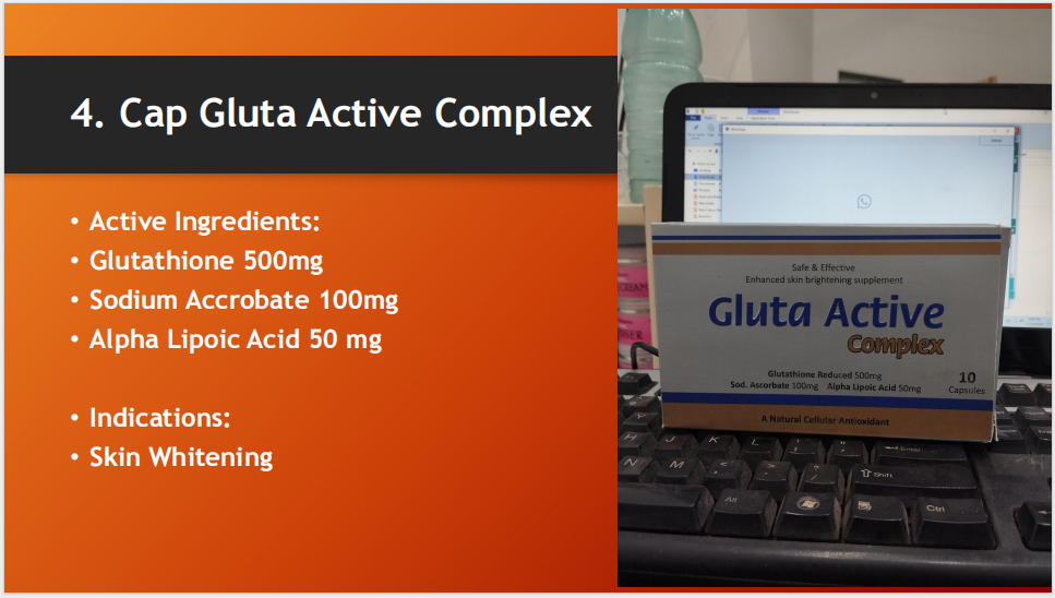 Gluta Active Complex Capsules (Glutathione 500mg + Vitamin C + Alpha Lipoic Acid)