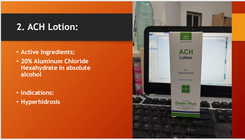 ACH Lotion 20% Aluminum Chloride Hexahydrate 70ml – For Hyperhidrosis (Excessive Sweating)