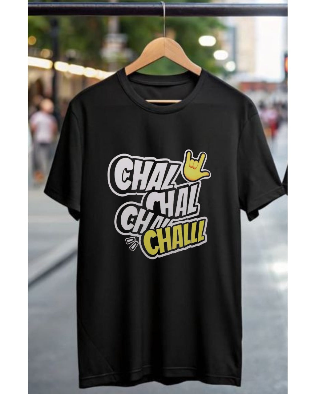 Chal Chal Chal Oversized Black T-Shirt – Trendy Graphic Tee Pakistan