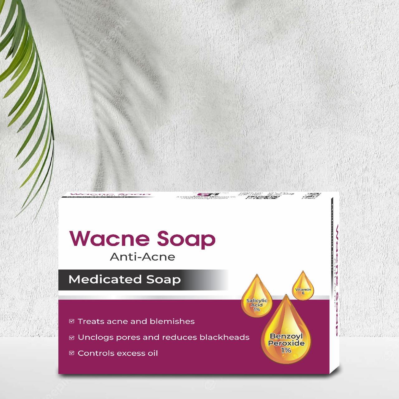 Wacne Anti-Acne Medicated Soap – Salicylic Acid & Benzoyl Peroxide Acne Treatment Soap