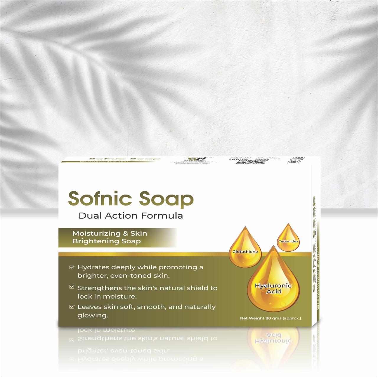 Sofnic Moisturizing & Skin Brightening Soap – Hyaluronic Acid & Glutathione Hydrating Soap