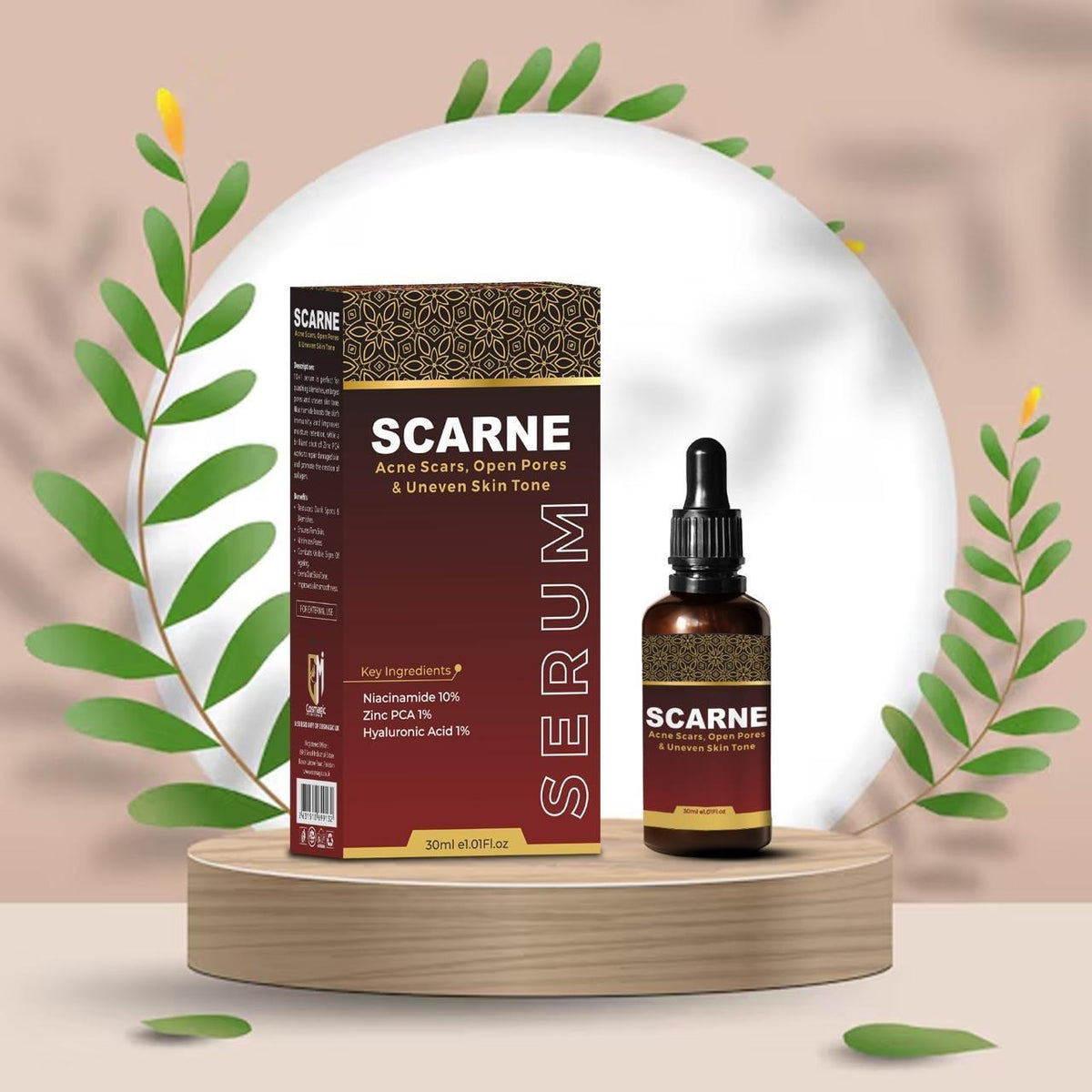 Scarne Niacinamide 10% Serum – Acne Scar Treatment & Pore Minimizing Face Serum (30ml)