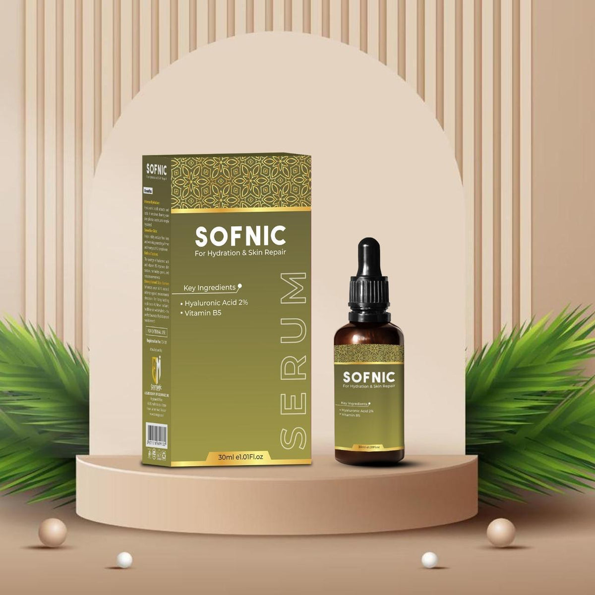 Sofnic Hyaluronic Acid 2% + Vitamin B5 Hydrating Face Serum – Skin Repair & Moisturizing Serum (30ml)