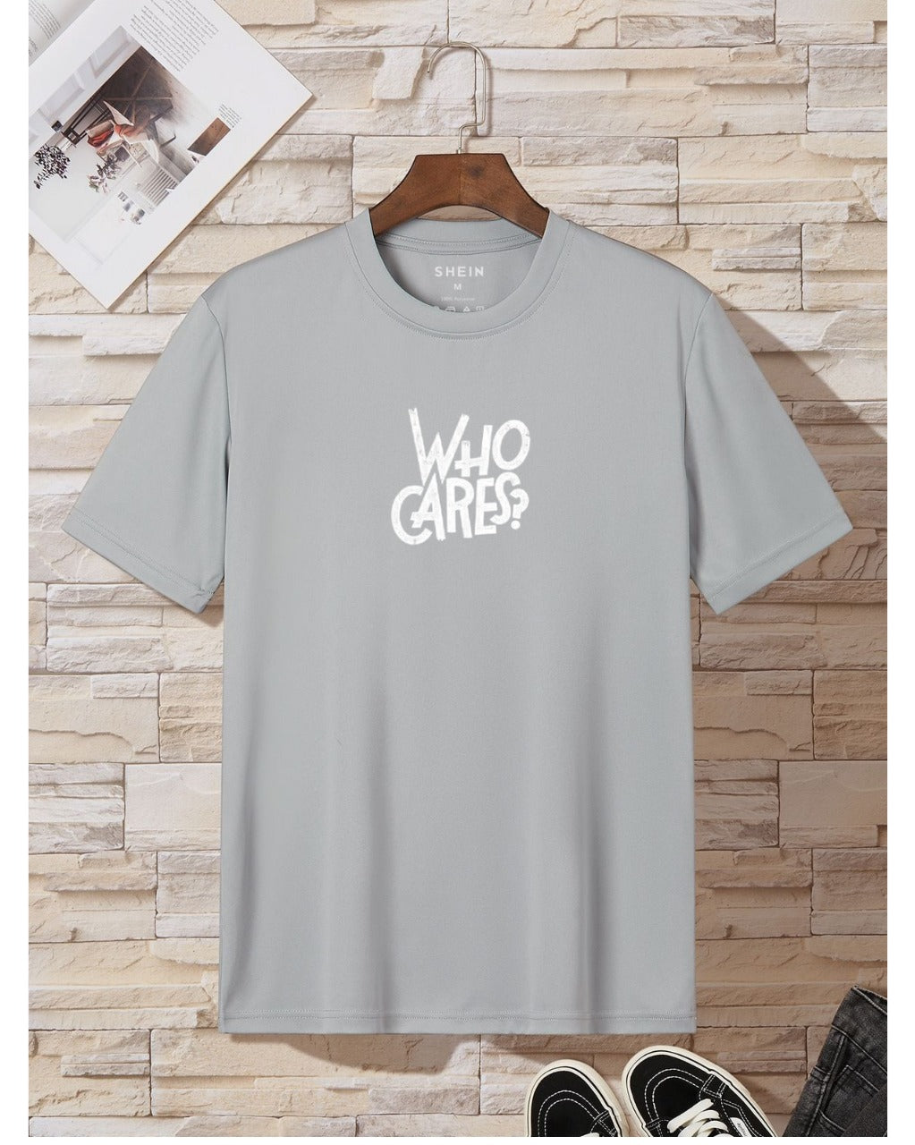 Who Cares printed tee shirt