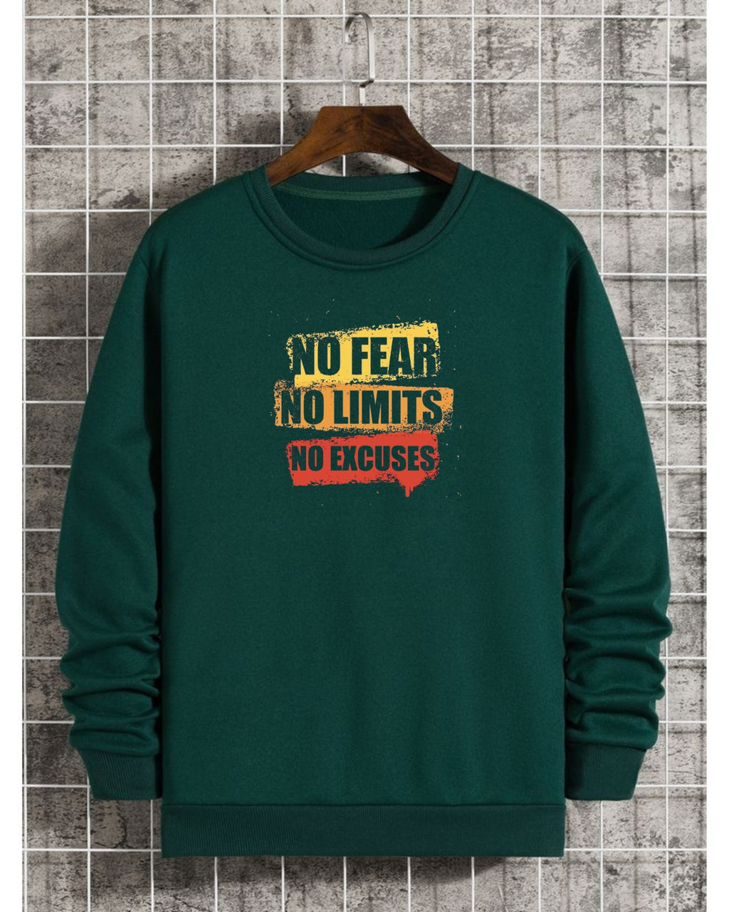 "No Fear No Limits No Excuses" Motivational Sweatshirt