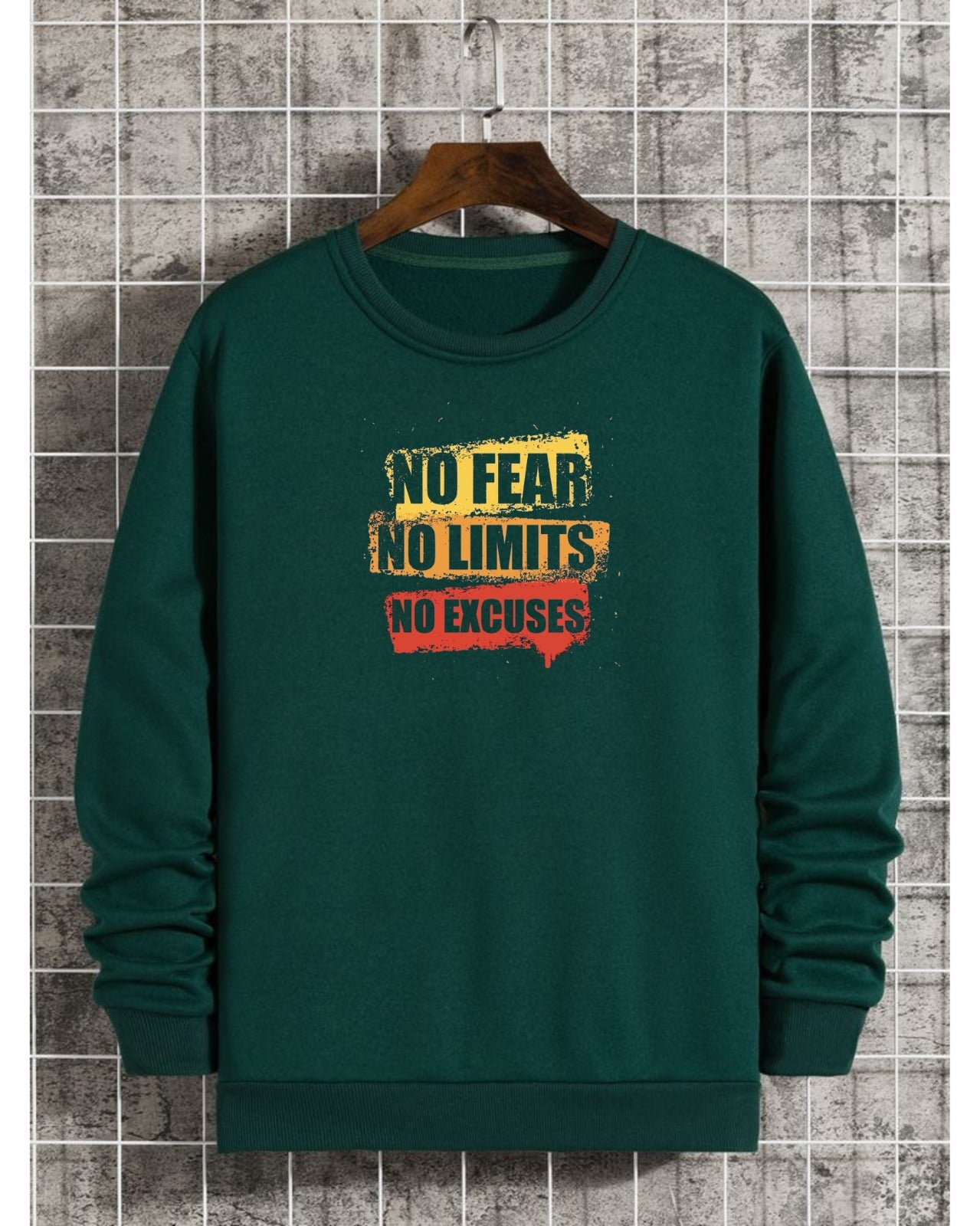 "No Fear No Limits No Excuses" Motivational Sweatshirt